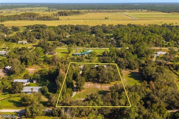 Aerial view of 2.85 acres at 4410 Fort Adams Avenue in Fort Denaud