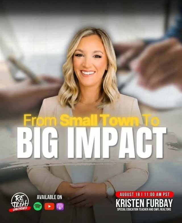 From Small Town to Big Impact podcast graphic featuring Kristen Furbay
